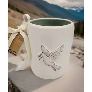 NEW Rae Dunn "Peace Of Earth"‎ White Dove Holy Holiday Coffee Mug